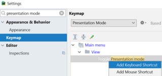 Keymap pour le mode de présentation