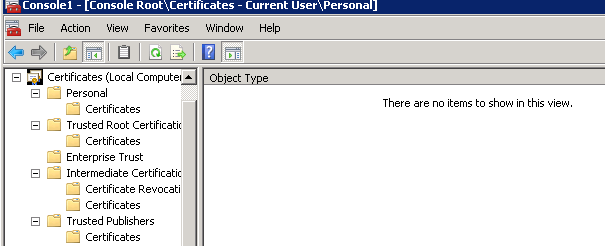 mmc.exe - > Ajouter / Supprimer des snap-ins, choisissez certificats puis ordinateur local ou utilisateur actuel