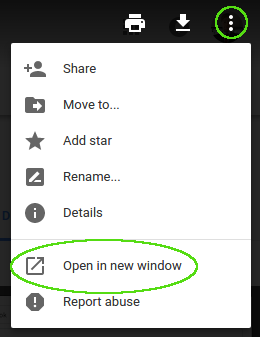 Cliquez sur "Ouvrir dans une nouvelle fenêtre"