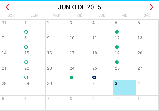 Custom calendar view using Caldroid