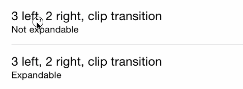 Clip transition