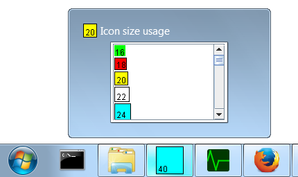 Icon Size Usage - Task Bar