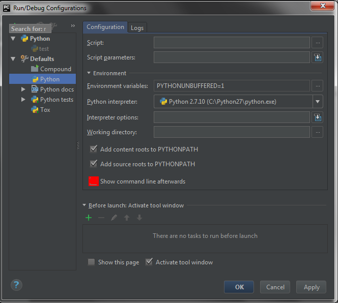 Change setting for all Python files