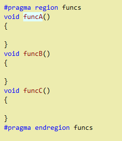 After I add <code#pragma region</code, they cannot collapse independently.