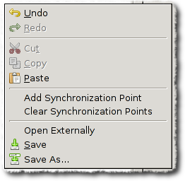 synchronization points in context menu