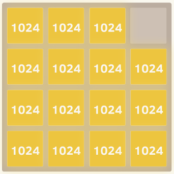 A perfectly smooth 2048 board
