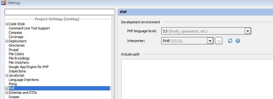 SETTINGS-PHP-Interpreter