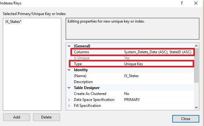 Select column(s) that will be not duplicate , then type Unique Key