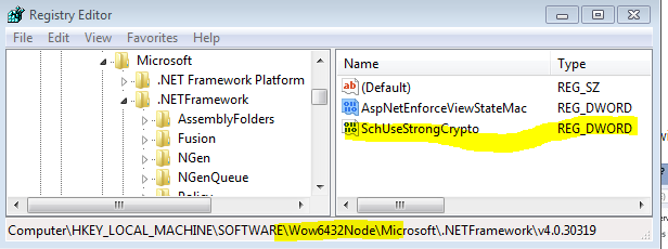 Registry settings to get .Net 4.0 app use TLS 1.2 provided .Net 4.5 is installed in the machine.