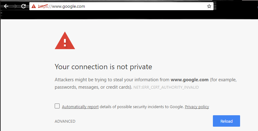 Error with https connection in Chrome