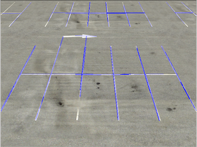 Parking lot with Hough Lines drawn