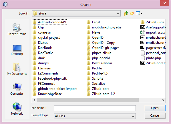 default Open File dialog (Windows)