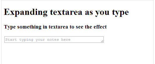 expanding textarea as you type