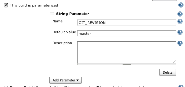 Parameterized build string parameter