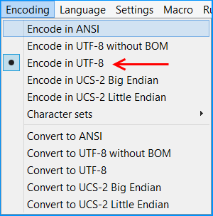 Encoding UTF-8