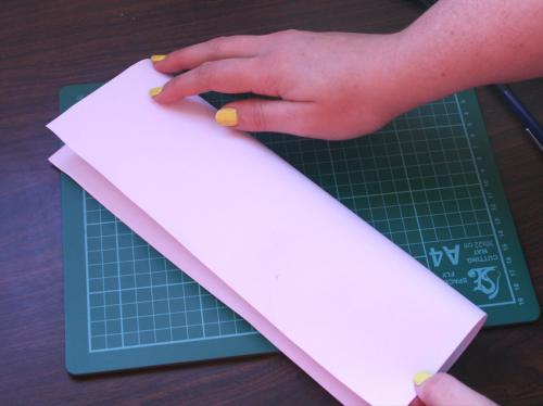 Folding an A4 paper vertically