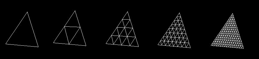triangles dessinés récursivement